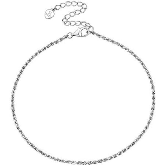 U7 Gold Anklet for Women Girls Heart Rope Chain Adjustable Foot Bracelet Beach - Picture 8 of 8